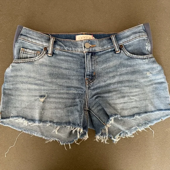 HATCH The Cut Off Denim Maternity Shorts - Picture 1 of 16